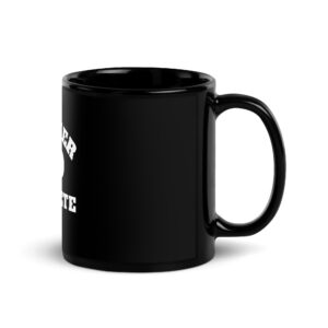 Black Glossy Mug Forer-D1-Athlete-(Alpha)D1-in-White-Letters