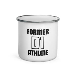 Enamel Mug Former-D1-Athlete-(Alpha)-Vertical-in-Black-Letters