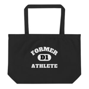 Large organic tote bag Forer-D1-Athlete-(Alpha)D1-in-Black-Letters