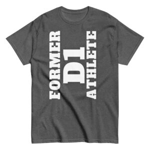 Men's classic tee Former-D1-Athlete-(Alpha)-Vertical-in-White-Letters
