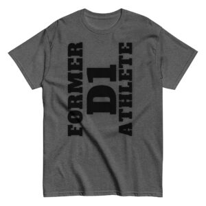 Men's classic tee Former-D1-Athlete-(Alpha)-Vertical-in-Black-Letters