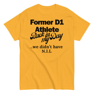 Men's classic tee Former-D1-Athlete-(ITC)-Back-in-My-Day-in-Royal-Blue-Letters