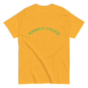 Men's classic tee Former-D1-Athlete-(Type)-Half-Line-in-Green-Letters