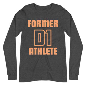 Unisex Long Sleeve Tee Former-D1-Athlete-(Futura)-in-Orange-Letters