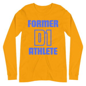 Unisex Long Sleeve Tee Former-D1-Athlete-(Futura)-in-Royal-Blue-Letters