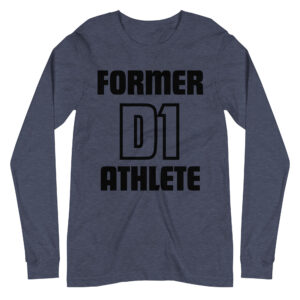 Unisex Long Sleeve Tee Former-D1-Athlete-(Futura)-in-Black-Letters