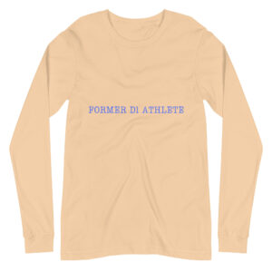 Unisex Long Sleeve Tee Former-D1-Athlete-(Type)-Line-in-in--Royal-Blue-Letters