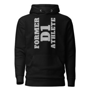 Unisex Hoodie Former-D1-Athlete-(Alpha)-Vertical-in-Gray-Letters