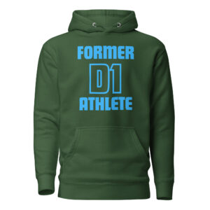 Unisex Hoodie Former-D1-Athlete-(Futura)-in-Light-Blue-Letters