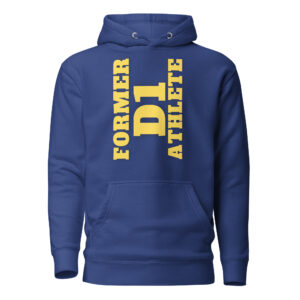 Unisex Hoodie Former-D1-Athlete-(Alpha)-Vertical-in-Yellow-Letters