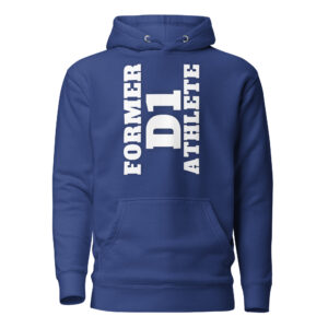 Unisex Hoodie Former-D1-Athlete-(Alpha)-Vertical-in-White-Letters