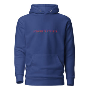 Unisex Hoodie Former-D1-Athlete-(Type)-Line-in-in-Red-Letters