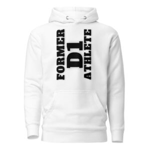 Unisex Hoodie Former-D1-Athlete-(Alpha)-Vertical-in-Black-Letters