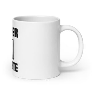 White glossy mug Former-D1-Athlete-(Futura)-in-Black-Letters