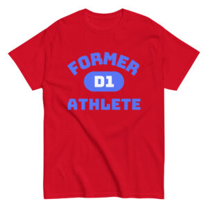 Unisex classic tee Former-D1-Athlete-(Bungee)-in-Royal-Blue-Letters