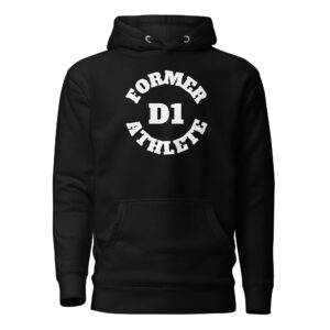 Unisex Hoodie Former-D1-Athlete-(Alpha)-Circle-in-White-Letters