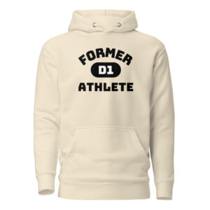 Unisex Hoodie Former-D1-Athlete-(Bungee)-in-Black-Letters