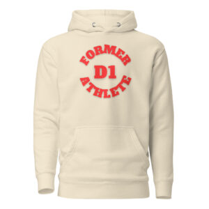 Unisex Hoodie Former-D1-Athlete-(Alpha)-Circle-in-Red-Letters