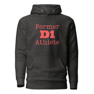 Unisex Hoodie Former-D1-Athlete-(Type)-in-Red-Letters