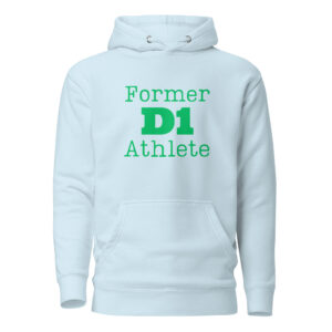 Unisex Hoodie Former-D1-Athlete-(Type)-in-Green-Letters