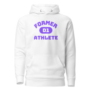 Unisex Hoodie Former-D1-Athlete-(Bungee)-in-Purple-Letters