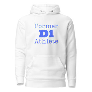 Unisex Hoodie Former-D1-Athlete-(Type)-in-Royal-Blue-Letters