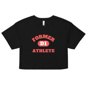 Women’s crop top Forer-D1-Athlete-(Alpha)D1-in-Red-Letters