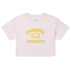 Women’s crop top Forer-D1-Athlete-(Alpha)D1-in-Yellow-Letters
